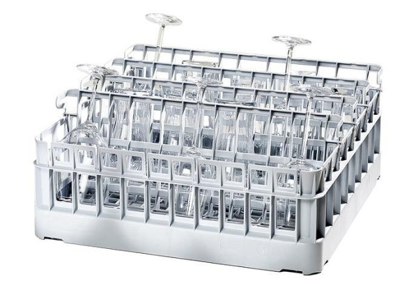 cesto de vidro gel-o-mat 500x500x174 mm com 4 inserções removíveis, 3043.204FR