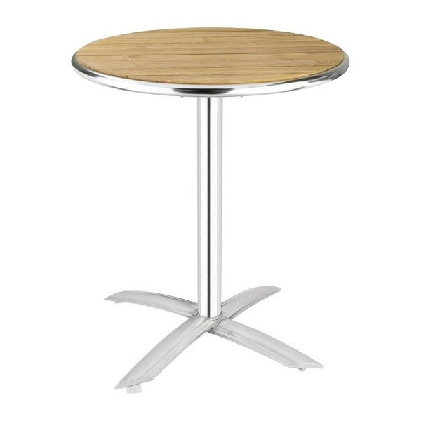 Bolero στρογγυλό πτυσσόμενο τραπέζι σταχτό ξύλο 1 πόδι 60cm, U424
