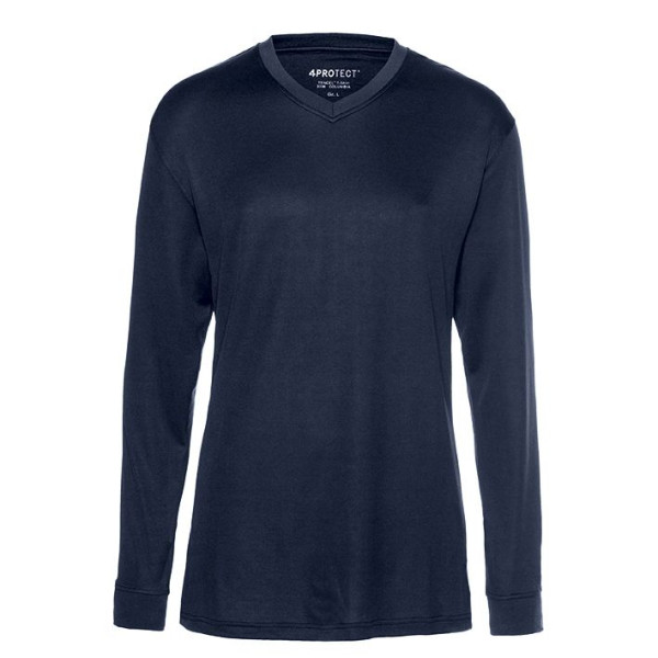 4PROTECT Camisa de manga comprida com proteção UV AUSTIN, azul marinho, tamanho: XS, pacote com 10, 3340-XS