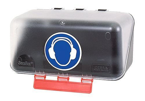 DENIOS mini box pro uložení ochrany sluchu, průhledný, 116-479