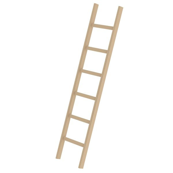Munk Günzburger Steigtechnik enkele sport ladder van hout zonder traverse 6 sporten, 033106