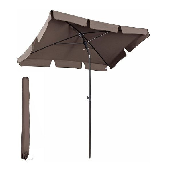 Sekey® 200 × 125 cm suorakaiteen muotoinen parveke aurinkovarjo suojapeitteellä, väri: cappuccino, 39921397