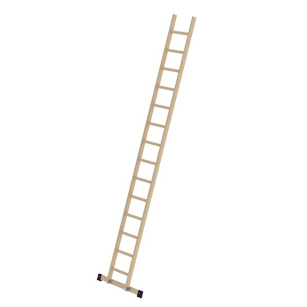 Munk Günzburger Steigtechnik enkele sport ladder van hout met 14 sporten traverse, 033116