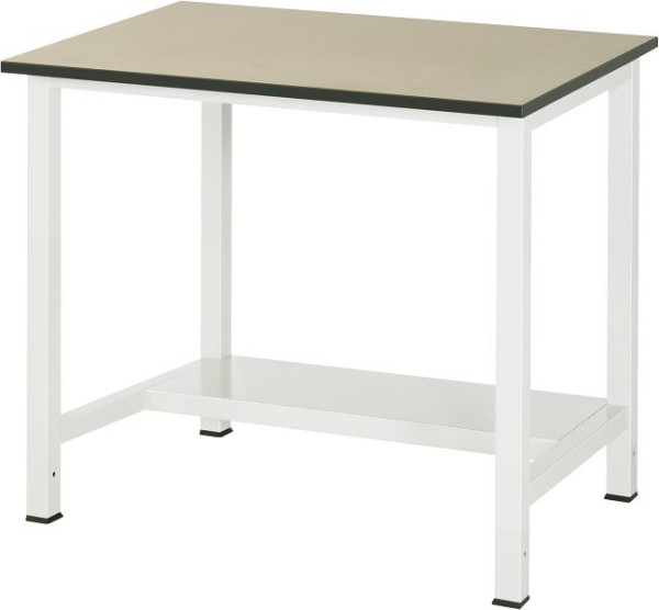 Pracovní stůl RAU série 900, š1000xh800xv825mm, pracovní deska MDF (středně tvrdá dřevovláknitá deska), tloušťka 22 mm, s policí dole, hloubka 320 mm, 03-900-3-F22-10.12