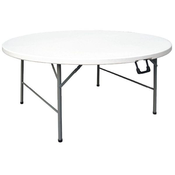 Bolero mesa redonda dobrável branca 153cm, CC506