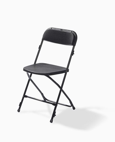 Krzesło składane VEBA Budget czarno-czarne, składane i sztaplowane, stalowa rama, 43x45x80cm (szer. x gł. x wys.), 50160