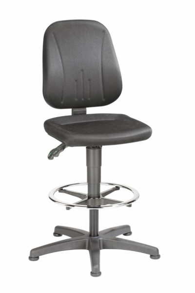 bimos Unitec cu alunecare și inel pentru picioare și țesătură neagră, înălțimea scaunului 580-850 mm, 9651-CI01