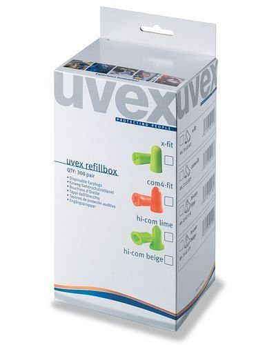 uvex navuldoos com4-fit, voor dispenser, SNR 33, oranje, VE: 300 paar, 210-217