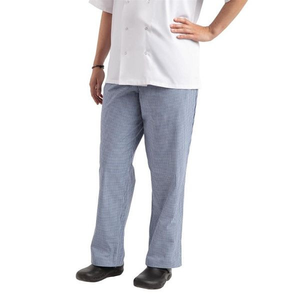 Whites unisex παντελόνι σεφ Easyfit μπλε λευκό καρό XXL, A025T-XXL