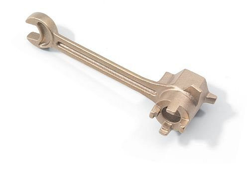 Wielofunkcyjny mosiężny klucz baryłkowy DENIOS, do otworów czopowych i jako klucz płaski, 210-012