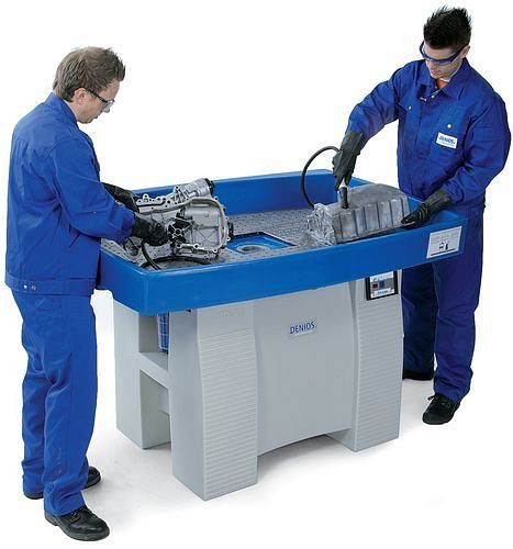DENIOS Safety Cleaner L 800, zařízení na čištění dílů z PE na rozpouštědla, s extra velkou vanou, 187-870