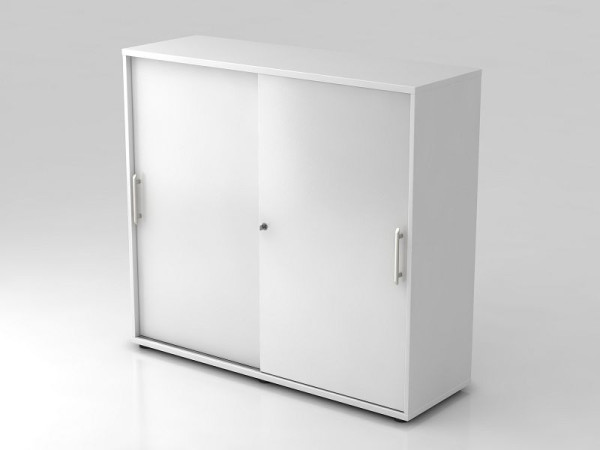 Hammerbacher skříňka posuvné dveře 3OH 120cm madlo zábradlí bílá/bílá, 120x40x110 cm (ŠxHxV), V1753S/Š/Š/V