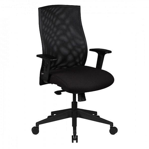 Krzesło biurowe Amstyle David tapicerowane w kolorze czarnym, SPM1.275
