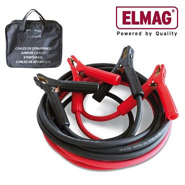 Sada startovacích kabelů ELMAG max. 700 A, plně izolované pólové svorky, 2 x 4,5 m, 35 mm², včetně přenosné tašky, 55020