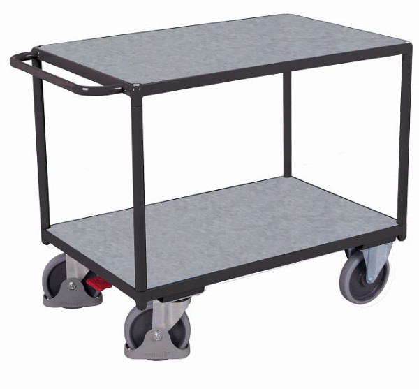 VARIOfit zware tafelwagen met 2 zinken laadvlakken, buitenafmetingen: 1.190 x 700 x 920 mm (BxDxH), sw-700.505/AG