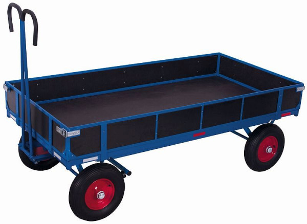 VARIOfit ruční plošinový vozík s boční stěnou, vnější rozměry: 1 280 x 830 x 1 340 mm (ŠxHxV), zu-15132