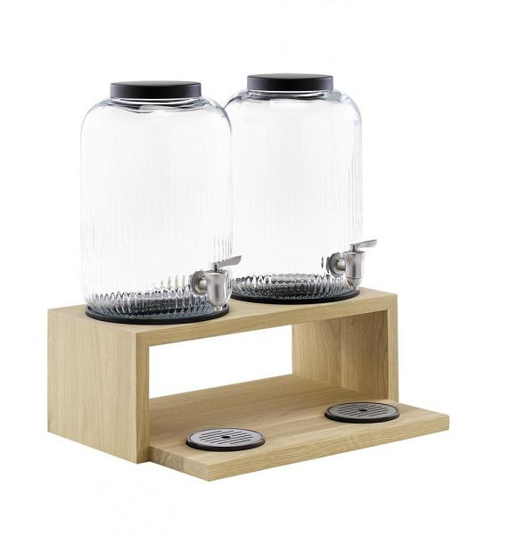 Distribuidor de bebidas APS de 2 peças -VALO- 43,5 x 21 cm, altura: 46,5 cm, recipiente de vidro, 7 litros cada, 14016