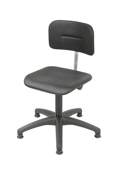 Pracovní židle Lotz, plynový sedák a opěrák PU černá, plastová základna s kluzáky, nastavení hloubky sedáku, výška sedáku 400-600 mm, 6130.01