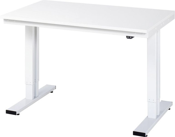 Pracovní stůl RAU série adlatus 300 (elektricky výškově nastavitelný), melaminová deska, 1250x720-1120x800 mm, 08-WT-125-080-M