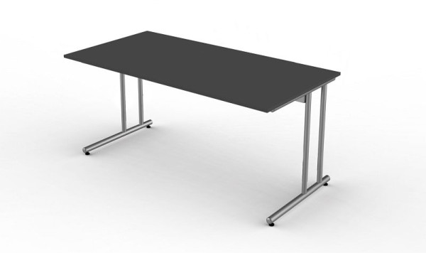 Kerkmann skrivebord med C-fodsramme, Start Up, B 1600 mm x D 800 mm x H 750 mm, farve: antracit, 11435013