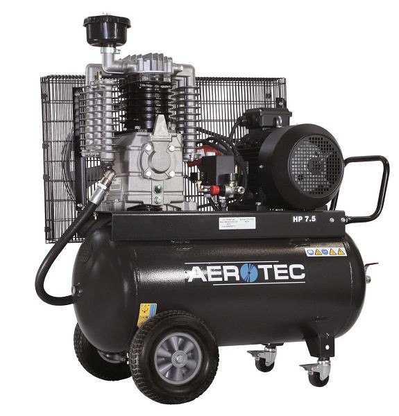 AEROTEC průmyslový pístový kompresor stlačený vzduch 400V mazaný olejem, 690 l/min, pojízdný, 2-stupňový, 2010190