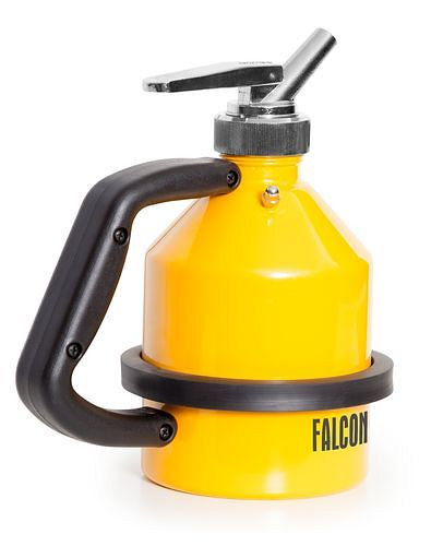 FALCON sikkerhedskande i stål, med findoseringshane, G1 1/4&quot; gevind, gul