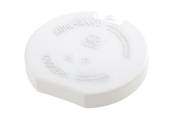 APS koldpakning, Ø 10,5 cm, polyethylen, hvid, fyldt med kølervæske, fremstillet af 2% saltopløsning, 10661