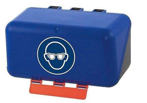 DENIOS mini box pro uložení ochrany očí, modrý, 116-475