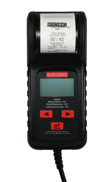 Tester pentru baterie/sistem de încărcare Busching StartStop „LIGHT”, Batt.12V, Ladesys12, 24V, imprimantă termică, 100807