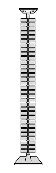 Guia de cabo vertical Kerkmann, pode ser encurtado conforme necessário, forma 4, H 1250 mm, prata, 11300014