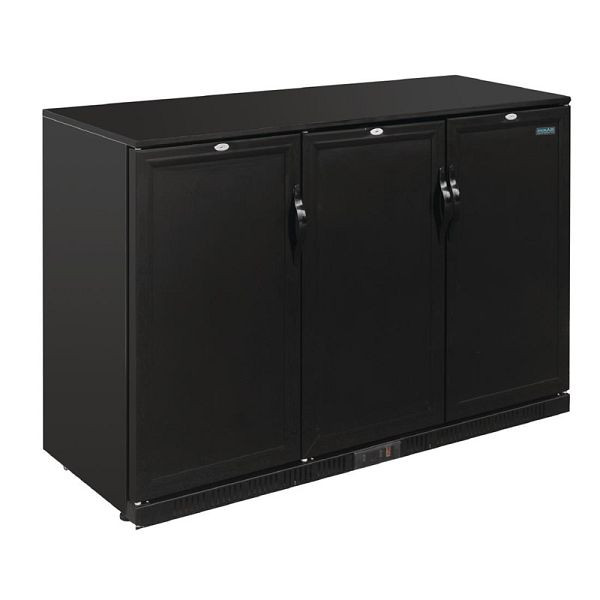 Refrigerador de barra de três portas Polar série G 900 mm 330L preto, GL017
