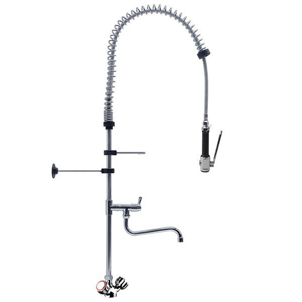 Gastro-Inox monobloková předmycí sprcha vybavená otočnými ovladači a otočným jeřábem, 1200 mm, vysoký výkon, 402.107
