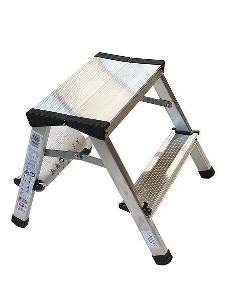 VaGo-Tools Ladder, trapladder, vouwladder, tweezijdige huishoudladder, 2x2 treden, AML-220_kv