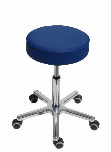 Scaun Lotz, scaun din piele artificiala atol blue, inaltime scaun 540-720mm, baza aluminiu, roti, 3861.1-08