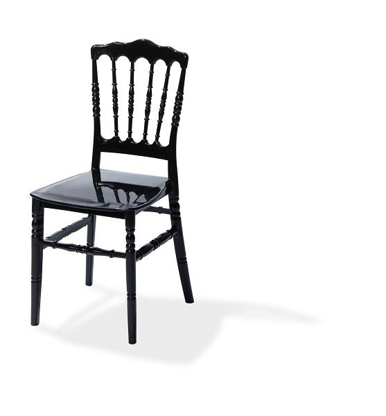 Stohovací židle VEBA Napoleon černá, polypropylen, 41x43x89,5cm (ŠxHxV), nerozbitná, 50400BL