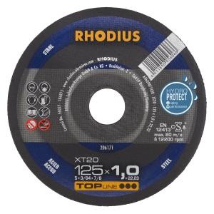 Rhodius TOPline XT20 extra dunne doorslijpschijf, diameter [mm]: 125, dikte [mm]: 1, boring [mm]: 22.23, VE: 50 stuks, 206171