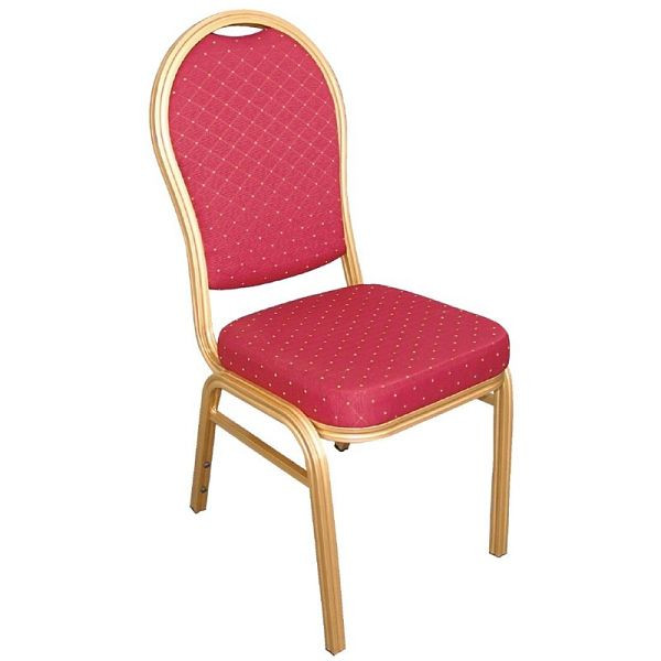 Krzesła bankietowe Bolero z okrągłym oparciem czerwone, opakowanie: 4 szt., U525