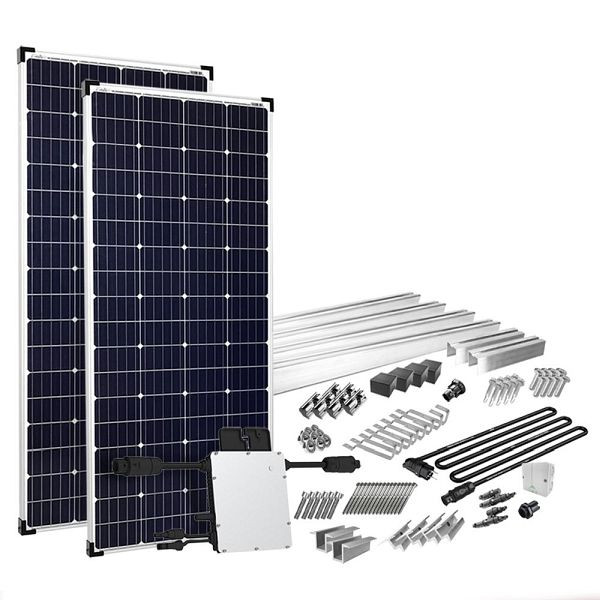 Pacote de montagem de usina de varanda Offgridtec Solar-Direct 400W HM-400 Caixa de conexão Biber Schwanz Wieland 10m, 4-01-015335-006