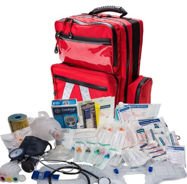 MBS Medizintechnik Plecak ratunkowy MBS Professional z wypełnieniem Professional Responder, Professional PRO-X Medtex czerwony, 180002-PR