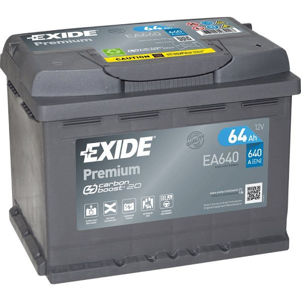 Startovací baterie EXIDE Premium EA 640 Pb, 101 009300 20