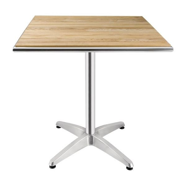 Bolero čtvercový stůl jasanové dřevo 1 noha 70cm, CG835