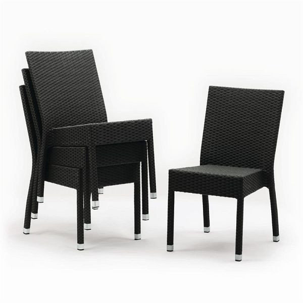 Krzesła rattanowe Bolero antracyt, opakowanie jednostkowe: 4 sztuki, CF159