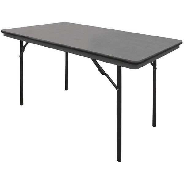 Μπολερό ορθογώνιο πτυσσόμενο τραπέζι μαύρο 122cm, GC594