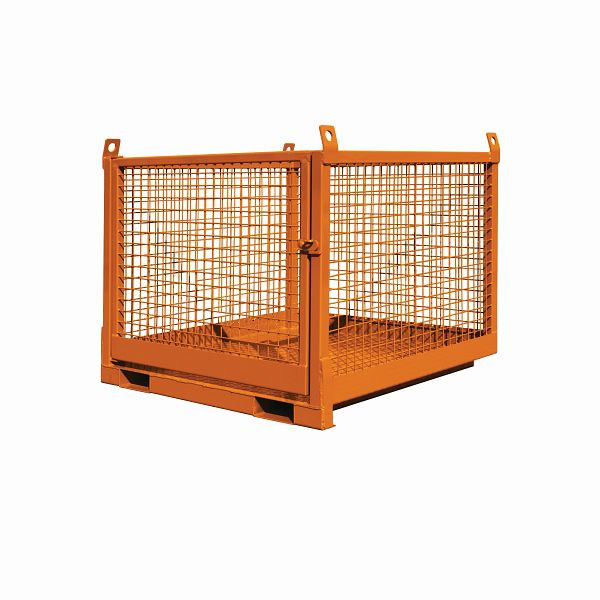 Průmyslový nakládací box Eichinger pro vysokozdvižné vozíky a jeřáby, DxŠxV 1280x1260x1100 mm, 1500 kg, čistě oranžová, 10580100000000