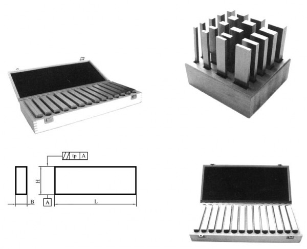 Suportes paralelos MACK 120 x 10 mm, 12 pares em caixa de madeira, 13-PUS-120/10