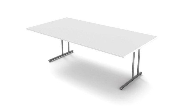 Extra velký psací stůl Kerkmann, s C-nožkou, Start up, Š 2000 mm x H 1000 mm x V 750 mm, barva: bílá, 11434210