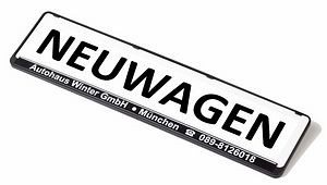 Eichner Miniletter reclamebord standaard, wit, opdruk: Neuwagen, 9219-00272