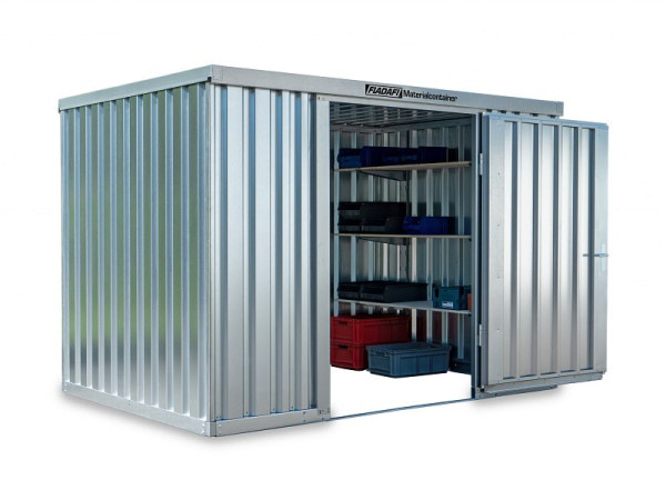 FLADAFI MC 1300 TS materiaalcontainer, verzinkt, gedemonteerd, zonder houten vloer, 3.050 x 2.170 x 2.150 mm