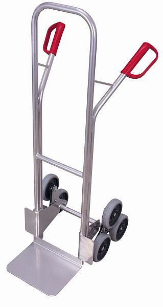 Hliníkový schodišťový vozík VARIOfit, 2 hvězdice tříramenného kola, vnější rozměry: 620 x 625 x 1 310 mm (ŠxHxV), ap-710.208