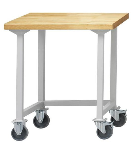 pracovní stůl pracovní stůl ANKE; mobilní, pohybliví; 800x700x850mm; RAL7035; Deska masivní buk 50 mm, 400.602